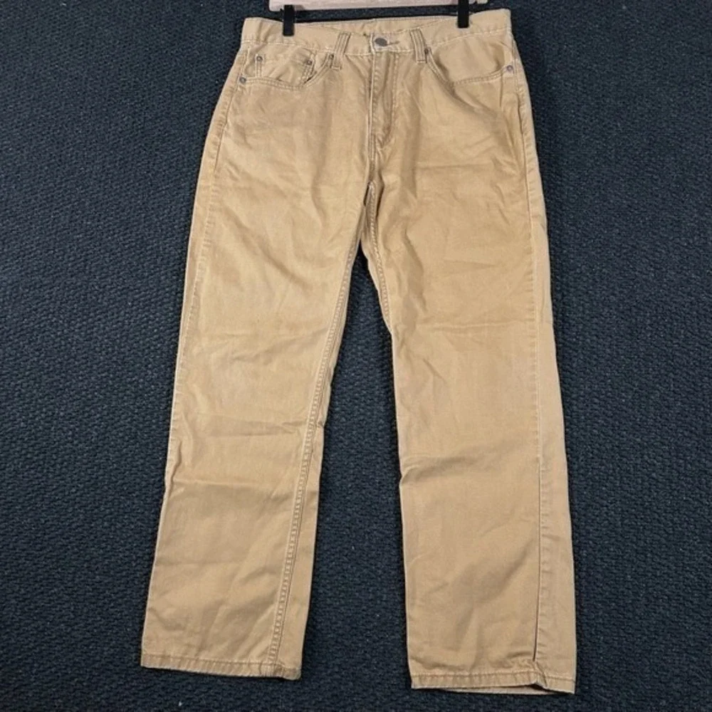 Levi's 505 Regular‎ Fit Tan Khaki Canvas Pants Men Size 34x30